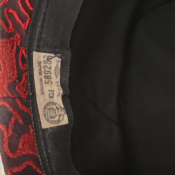 Union made vintage red and black fez style hat
